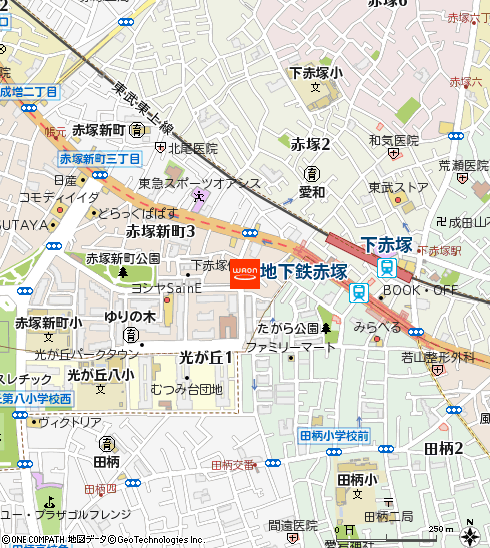 まいばすけっと地下鉄赤塚駅南店付近の地図
